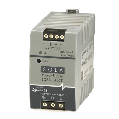 SOLAHD SDP LOW POWER DIN POWER SUPPLY, 25W, 5V OUTPUT, 115-230V AC/DC INPUT (SDP 5-5-100T)